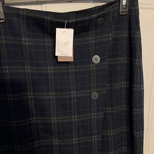 J. Jill Dark Plaid Pencil Skirt